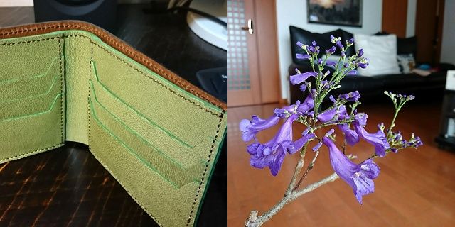 二つ折り財布の新作が完成しました~。