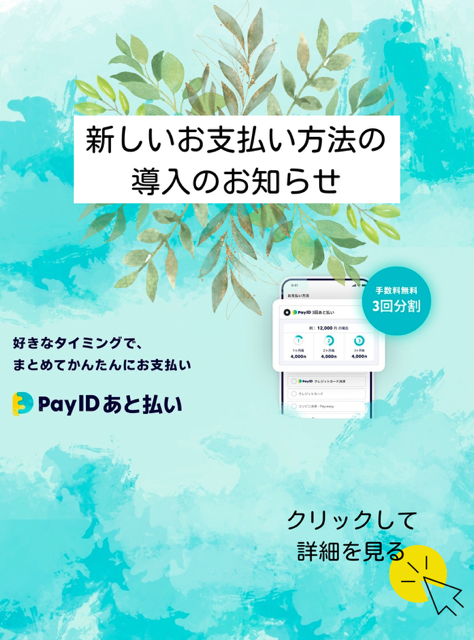 あと払いPayIDによる3分割払い機能がご利用可能になりました。