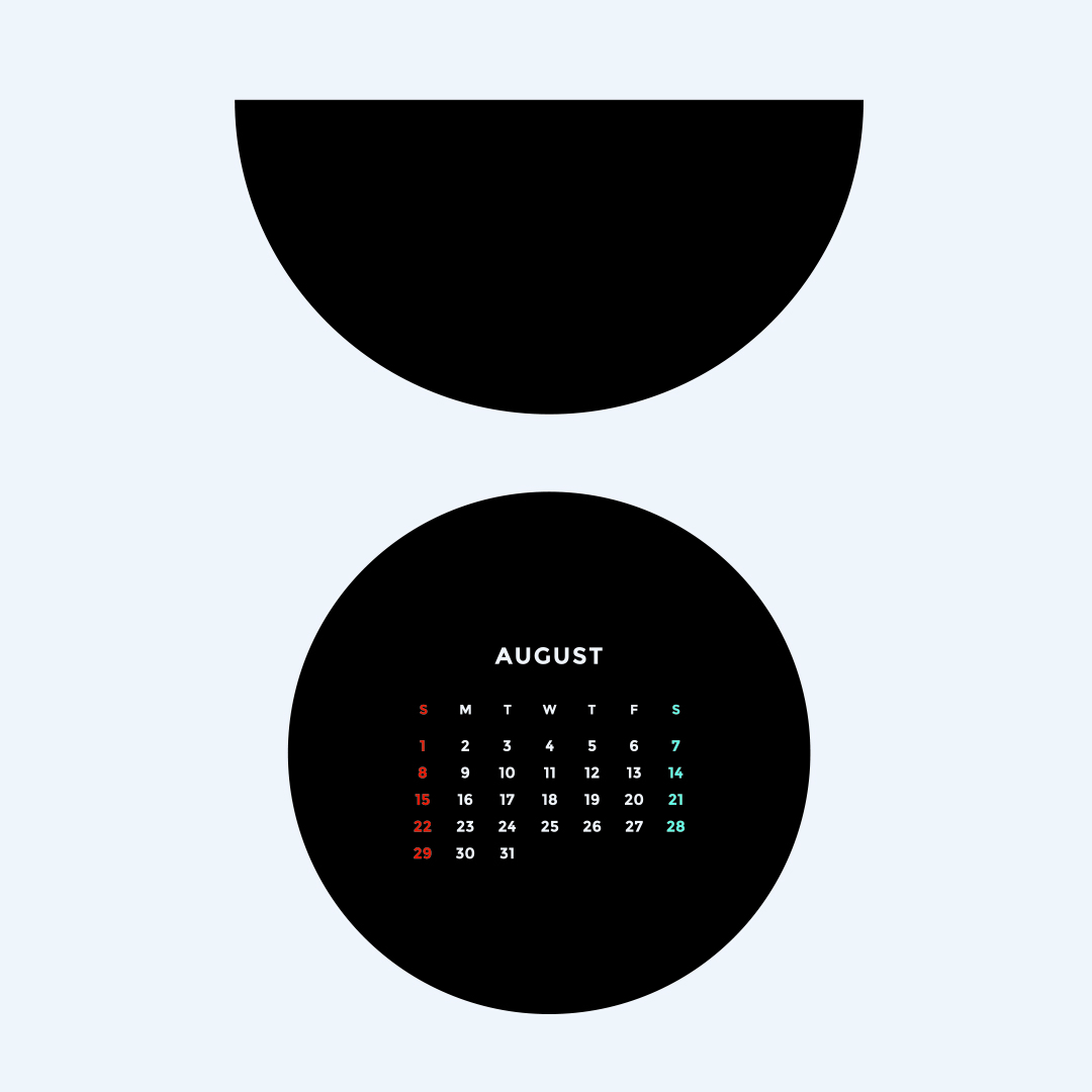 PAISLEY original August  Calendar present.