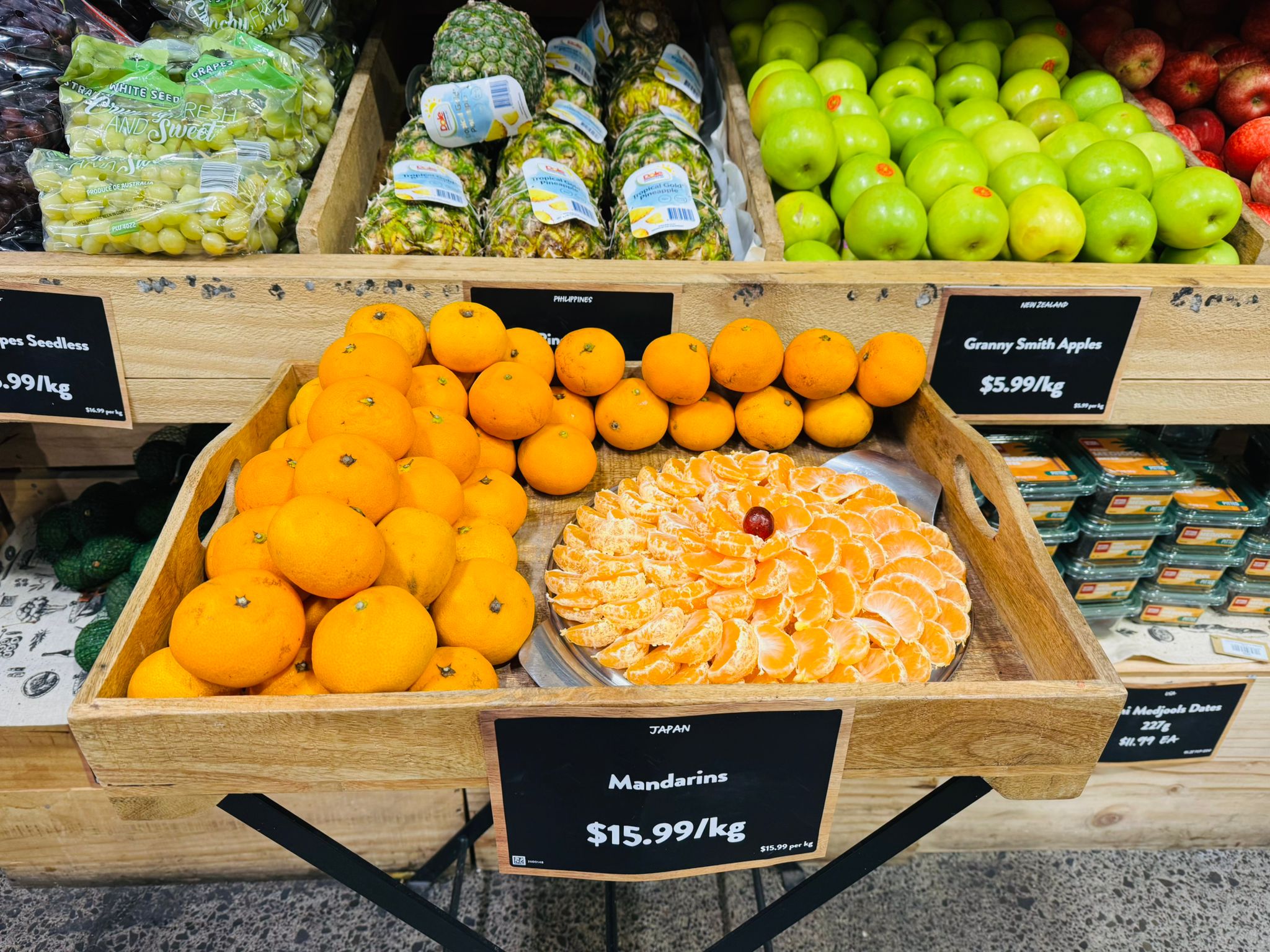 ニュージーランドの売り場に、陽だまりファームのみかんが並びました