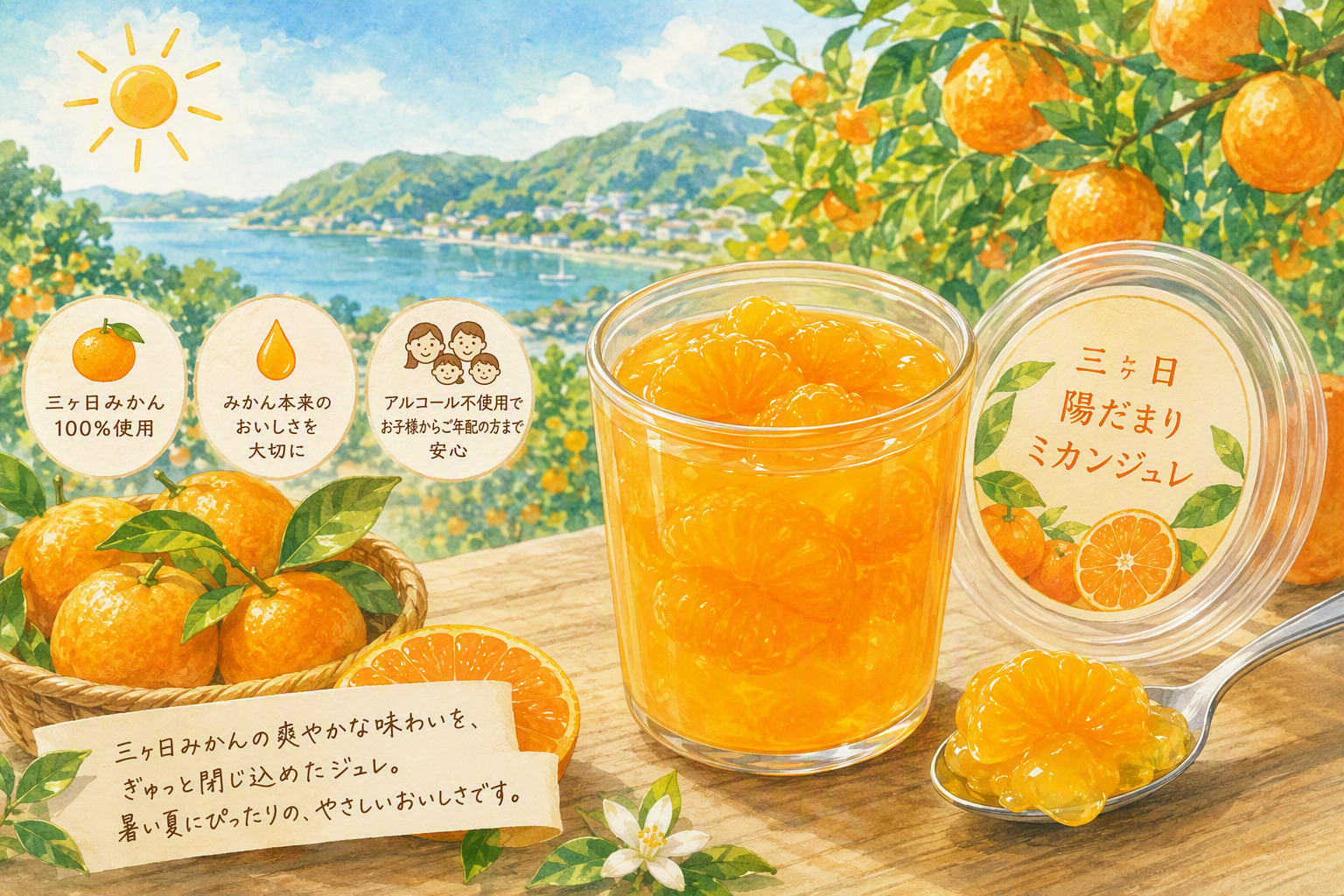 陽だまりファームのみかんを使用した「三ヶ日陽だまりミカンジュレ」が好評販売中!