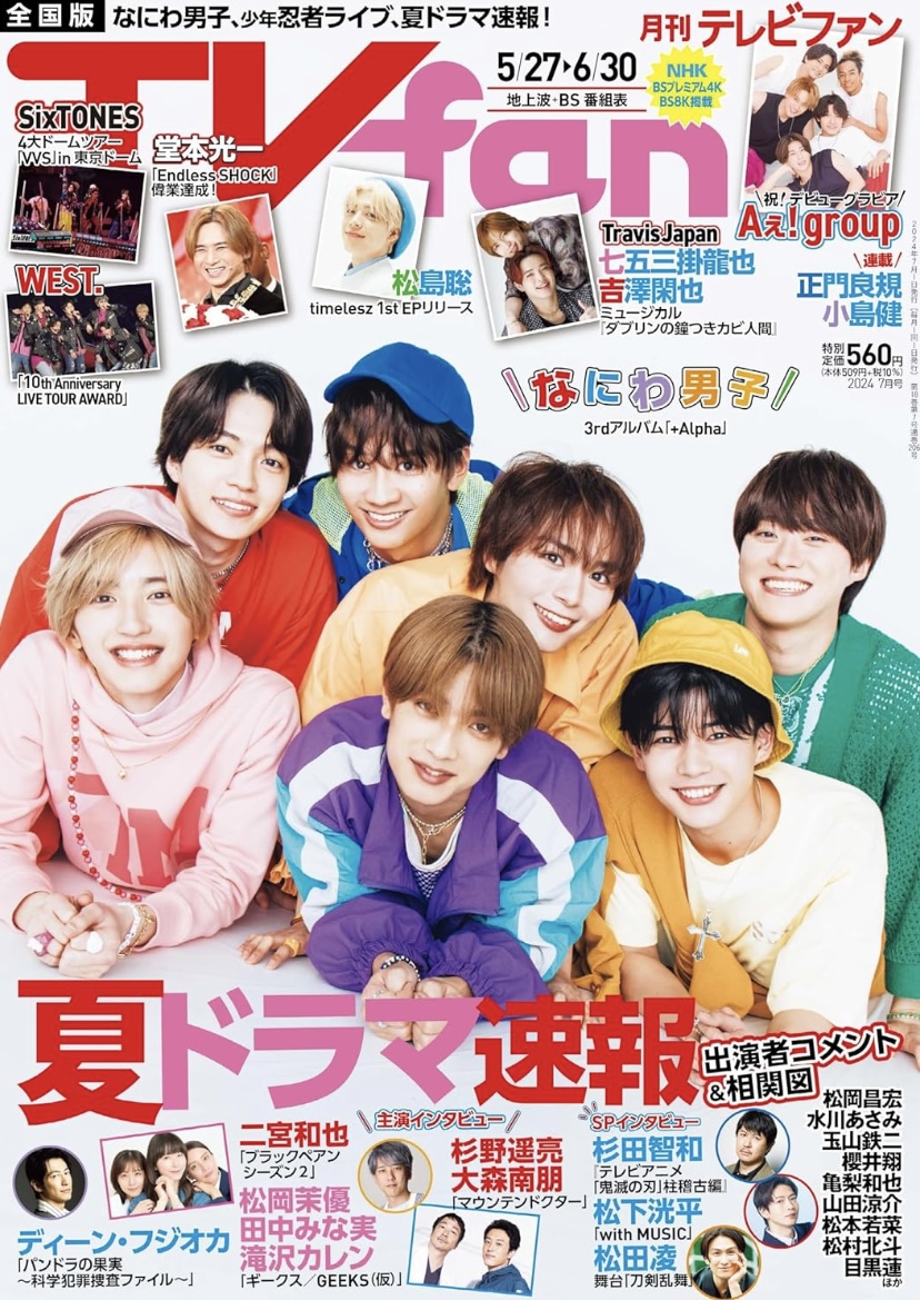 【なにわ男子】TV fan 7月号掲載💕