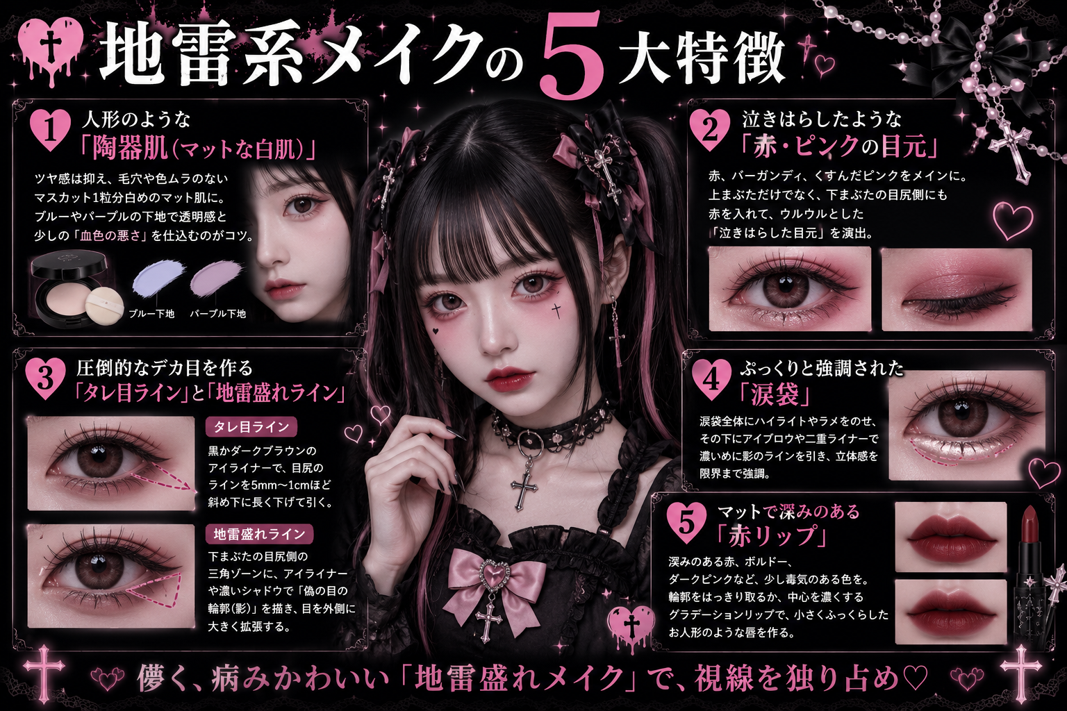 地雷系メイクとは?「病みかわいい」目元と印象の作り方