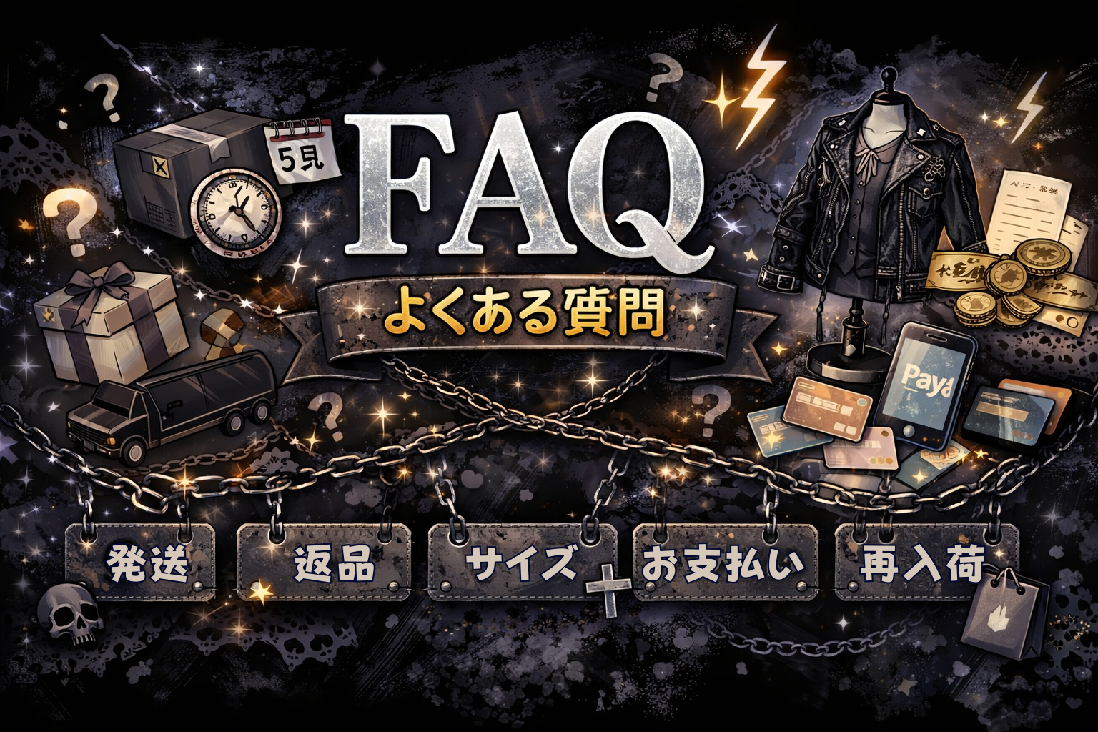 FAQ｜よくある質問（発送・返品・サイズ・支払い・在庫）