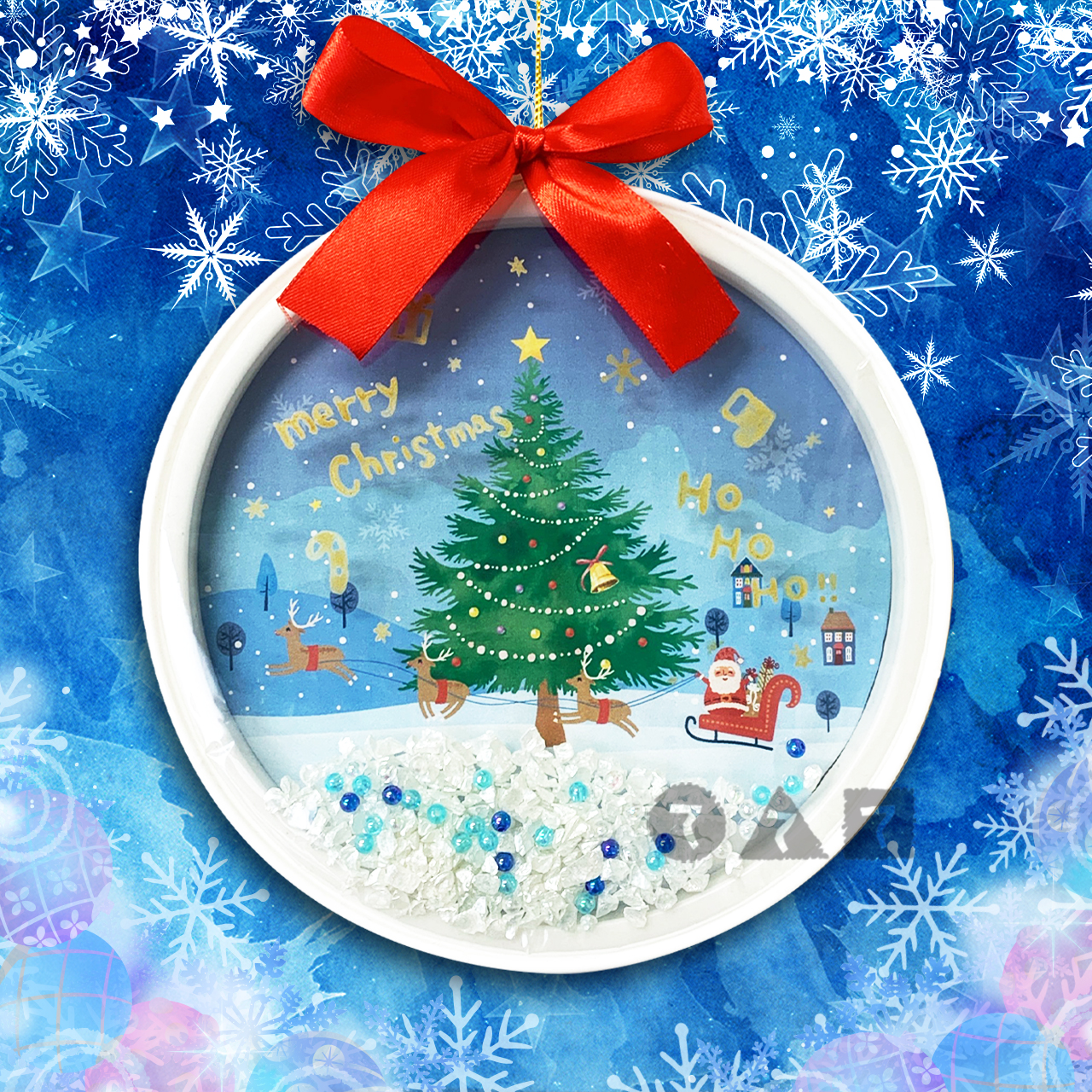 雪が動く♪クリスマスシャカシャカリース