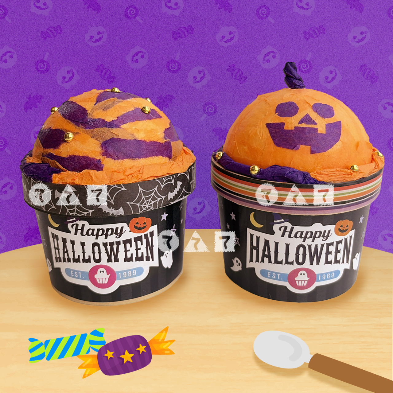 お菓子も入れられる!ハロウィンアイスクリームBOX