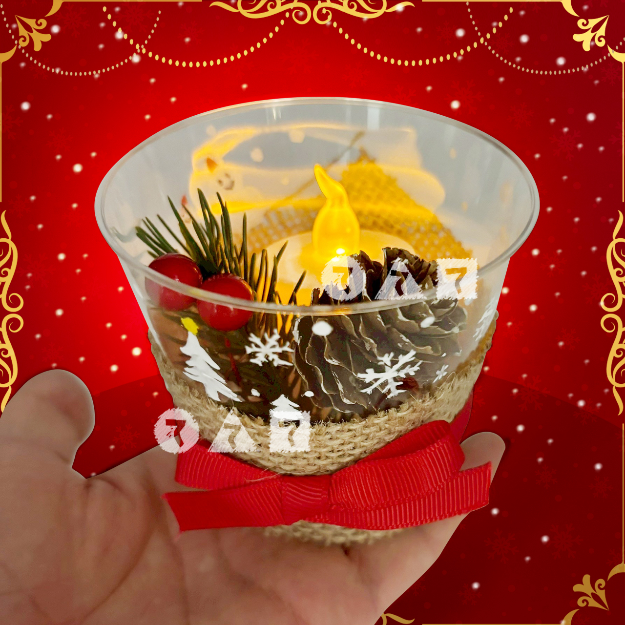 世界手のひらサイズが可愛い☆クリスマスキャンドルライト