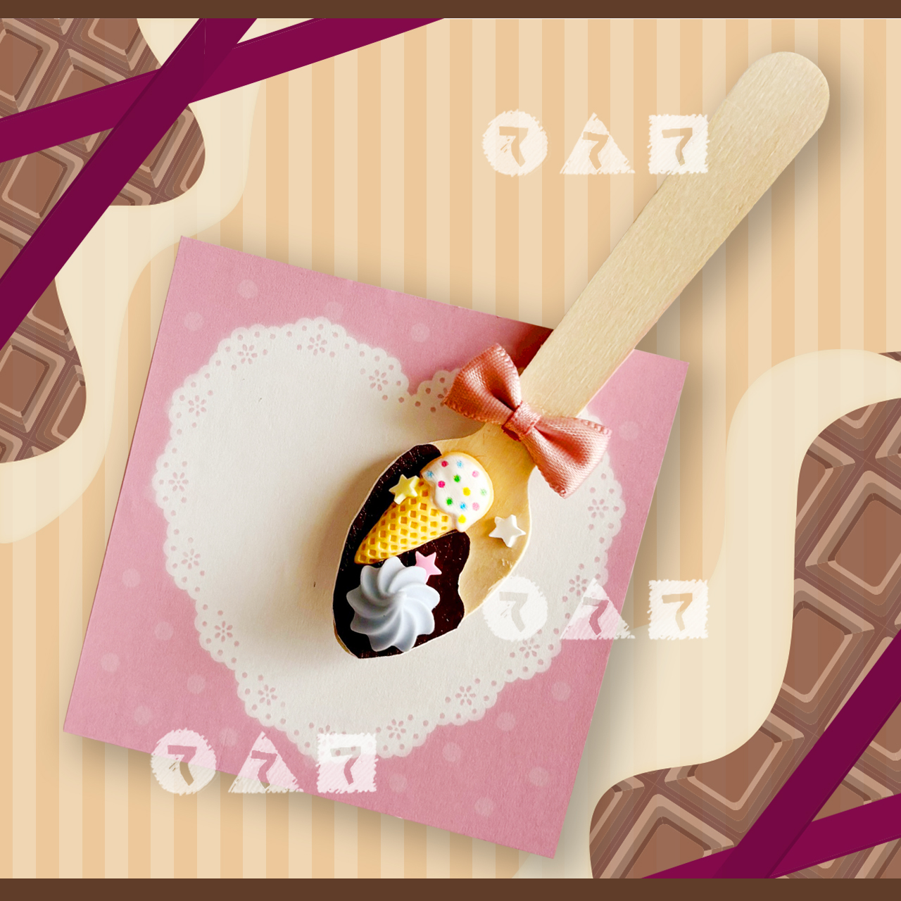 チョコがとろけてかわいい♡チョコスプーンのマグネットクリップ