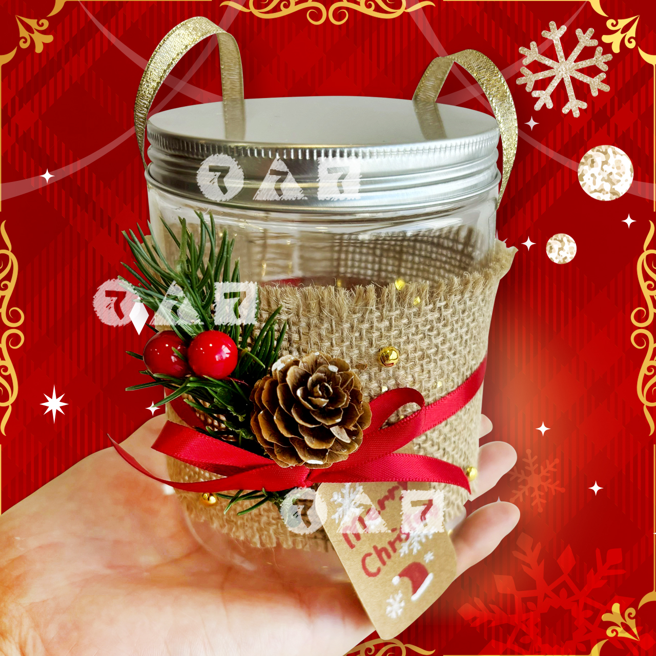 大きくてオシャレなクリスマスボトルランタン