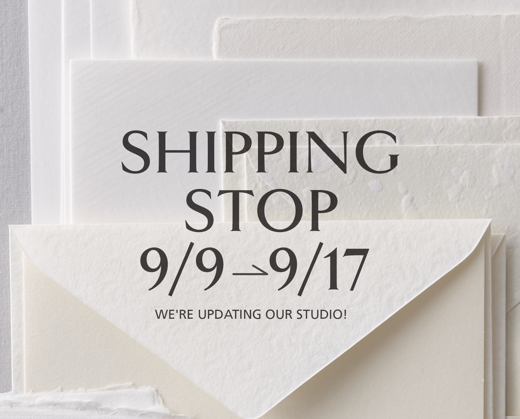 9/9-17 商品集荷停止のお知らせ
