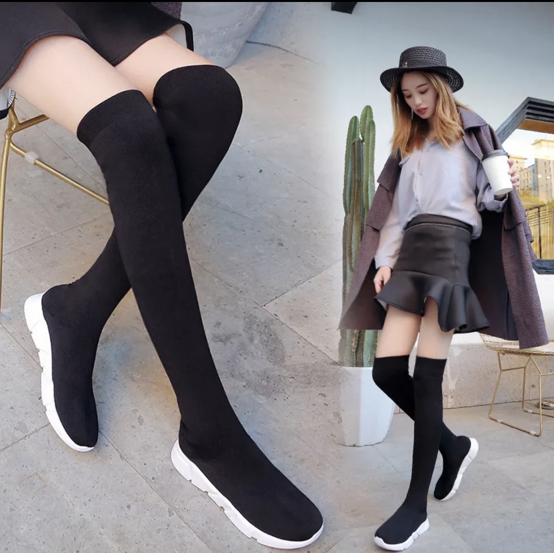 ❤️厚底ソックスニーハイブーツ❤️