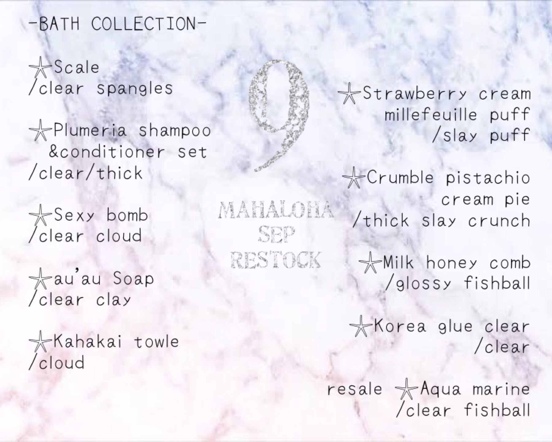 2019.9.1(sun)21:00 start𓇼-BATH COLLECTION-