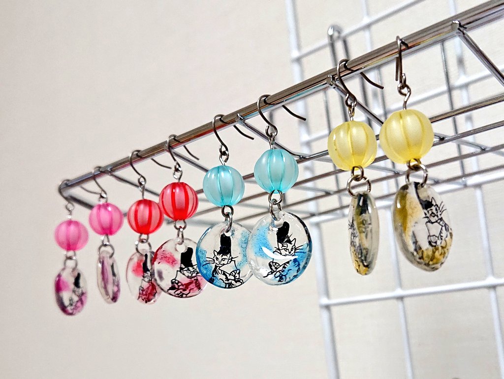 夏本番！新作ピアスできました✨【猫様初登場】