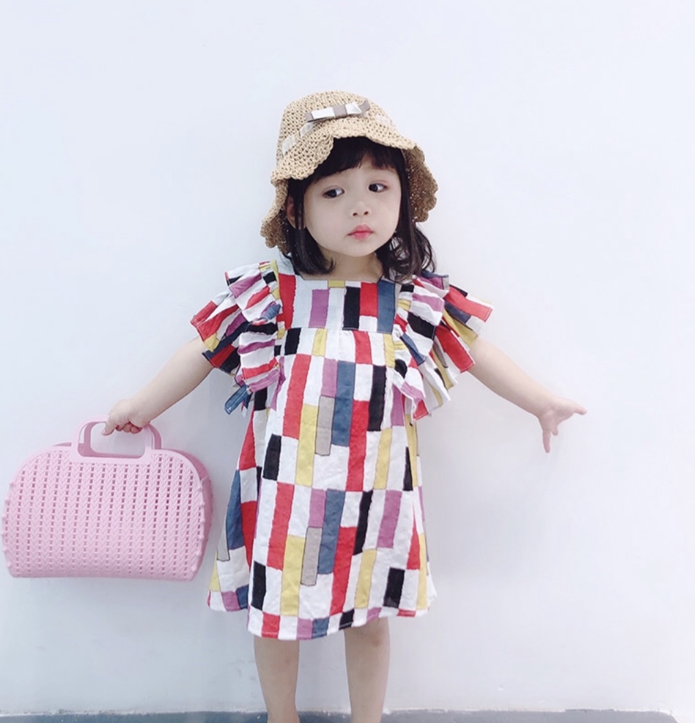 送料無料　カラフルワンピース　韓国子供服　可愛い♡