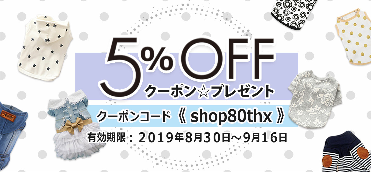 ☆8/30～9/16 期間限定！☆ 5%OFFクーポンをプレゼント♪