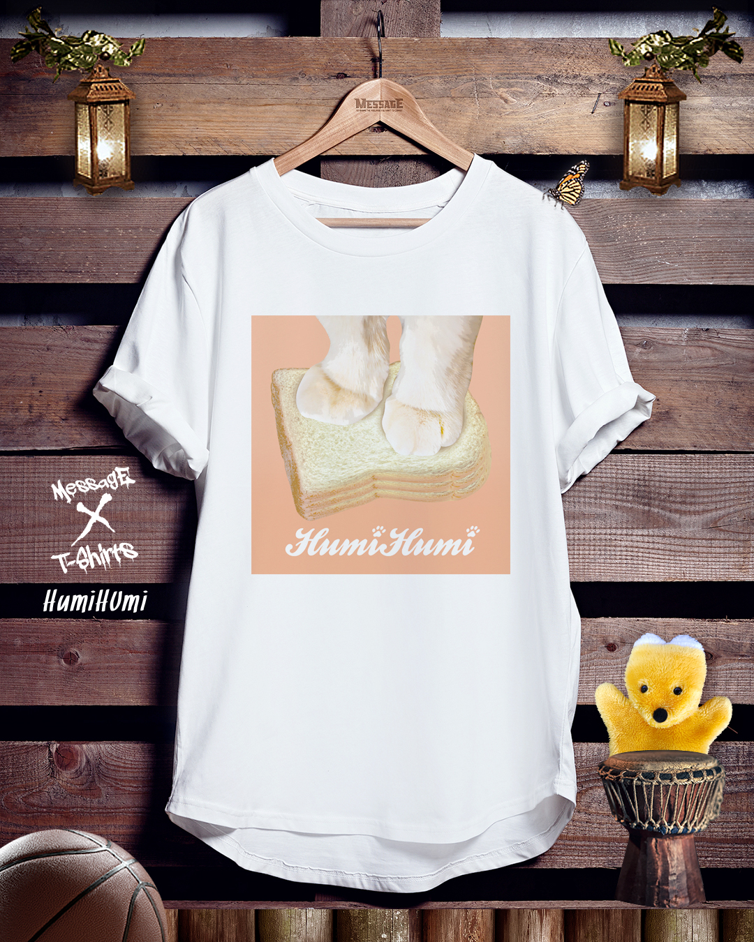 ねこ食パンTシャツ「HumiHumi」