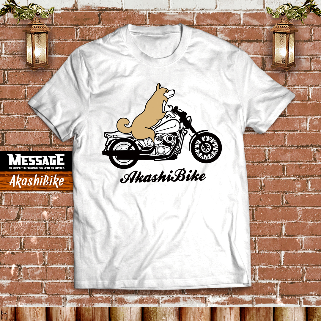 柴犬バイクTシャツ「AkashiBike」