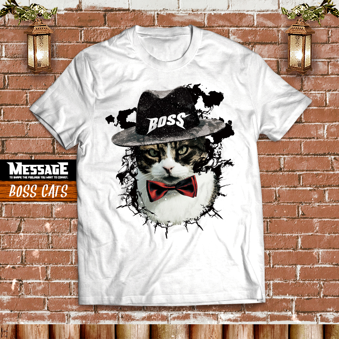 ねこストリートTシャツ「BOSS CATS」