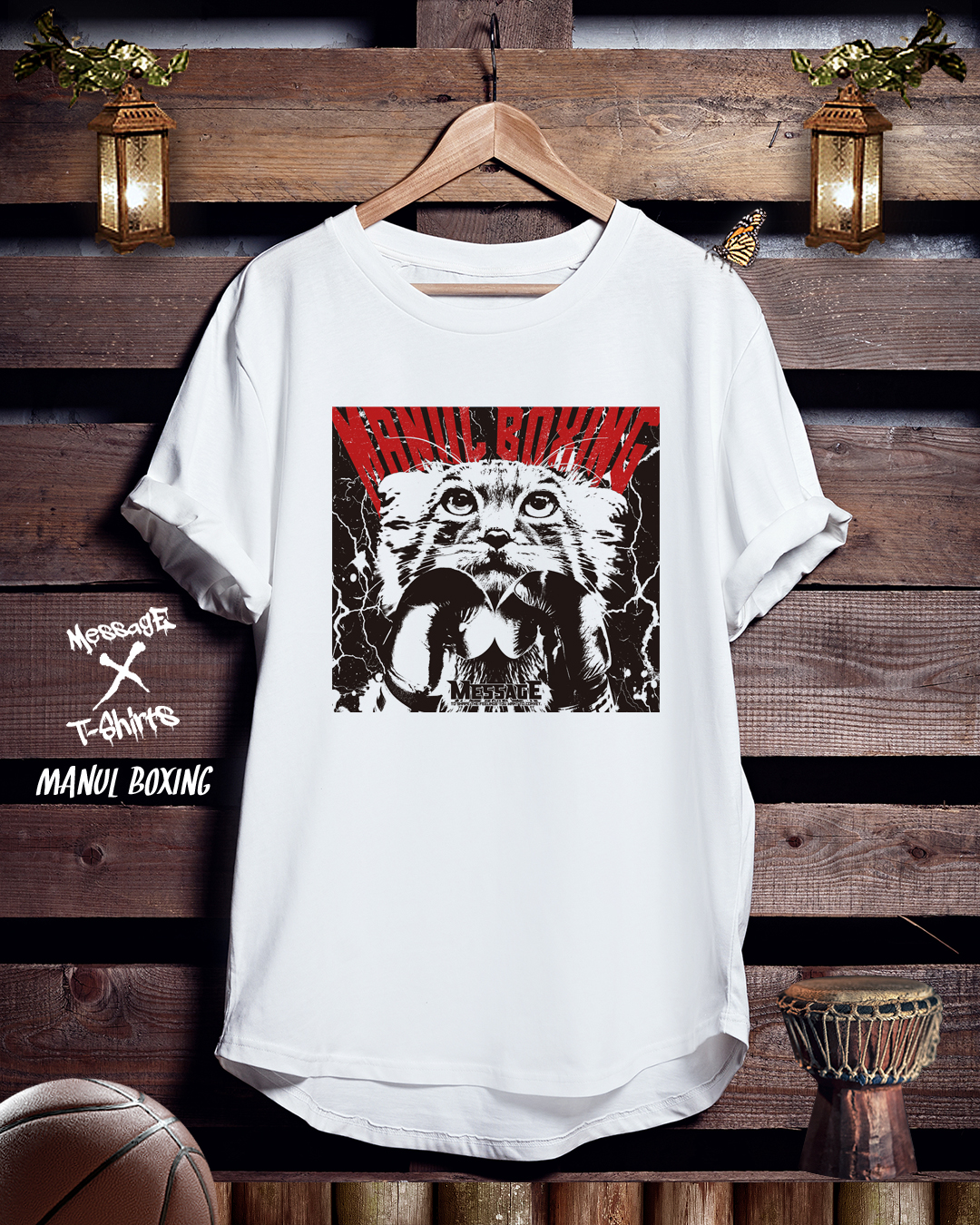 マヌルネコTシャツ「MANUL BOXING」