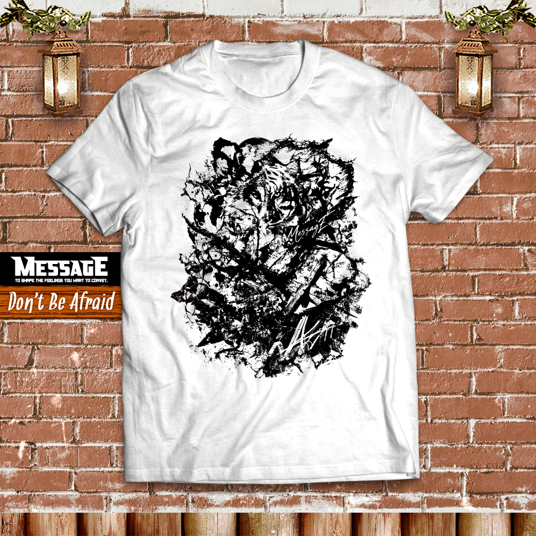 動物アートTシャツ「Don't Be Afraid」