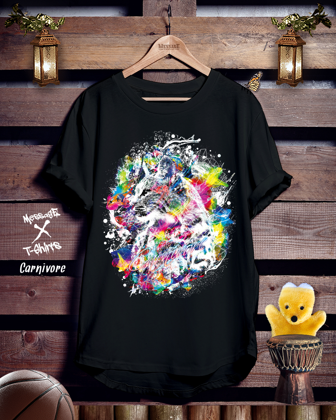 オオヤマネコアートTシャツ「Carnivore」