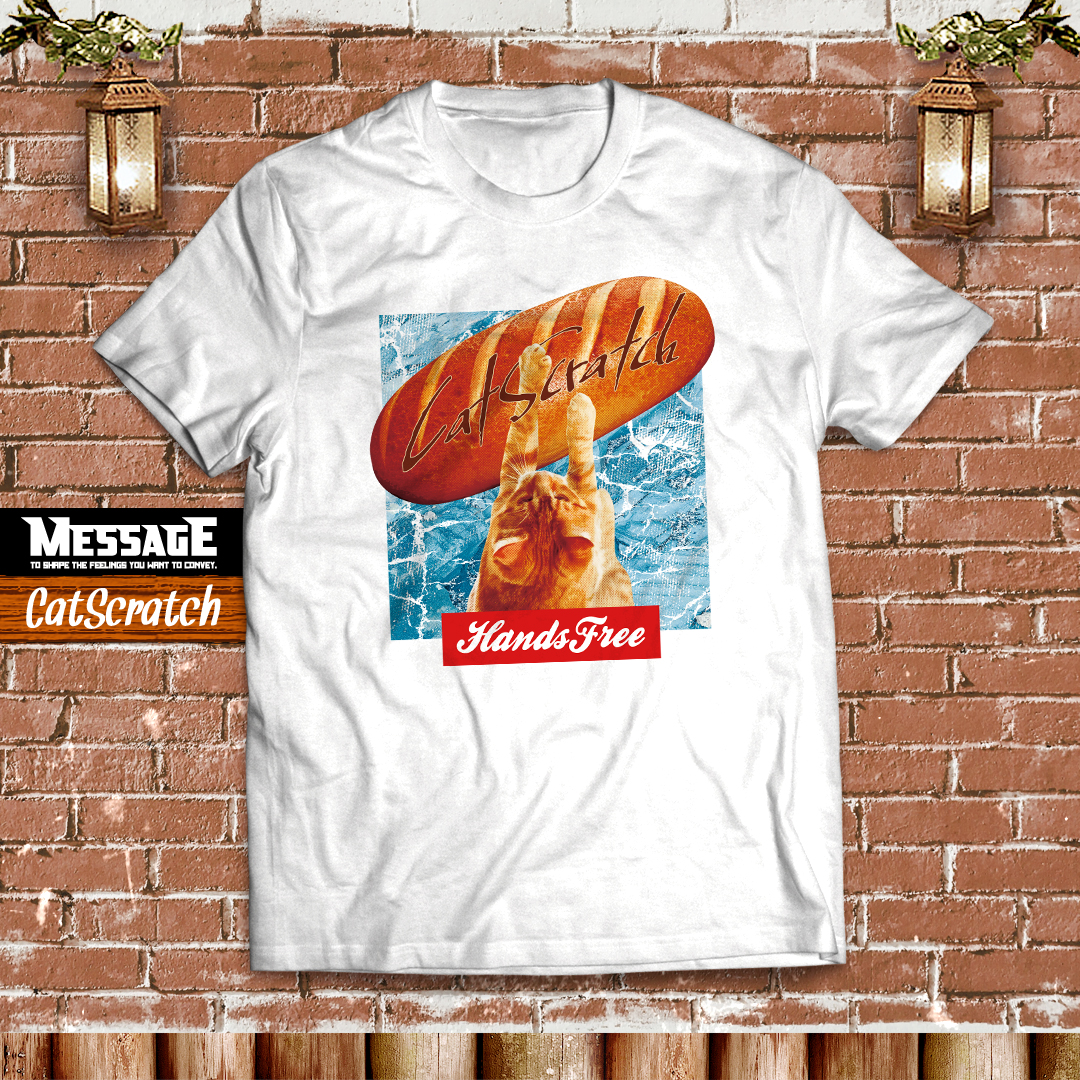 ねこフードTシャツ「CatScratch」