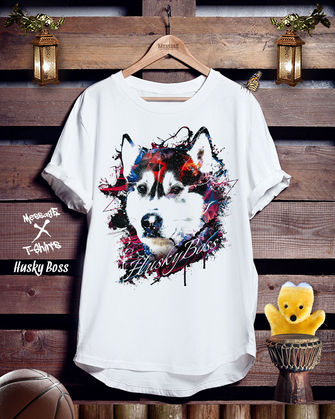 ハスキーアートTシャツ「Husky Boss」