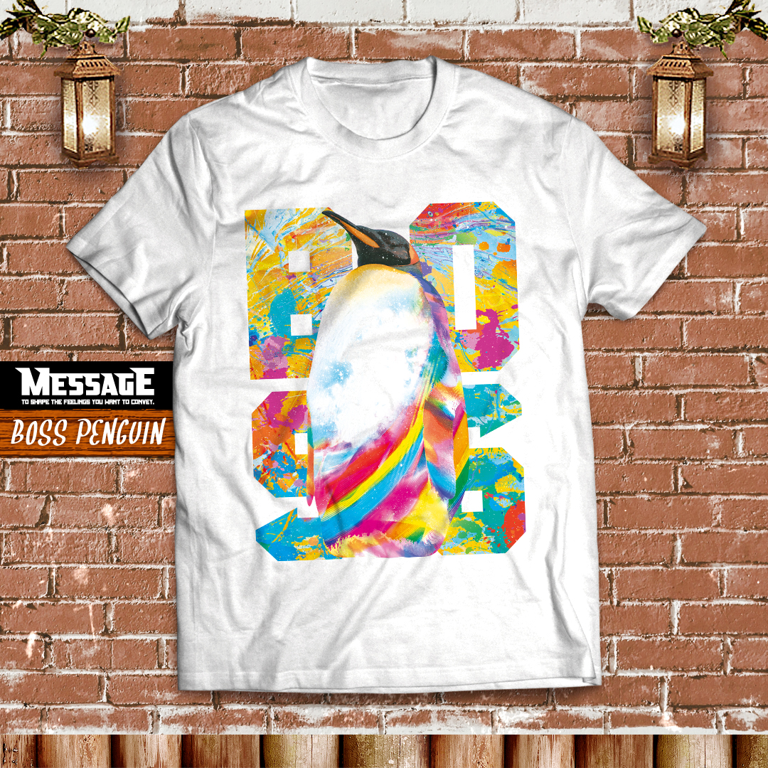 ペンギンアートTシャツ「BOSS PENGUIN｣