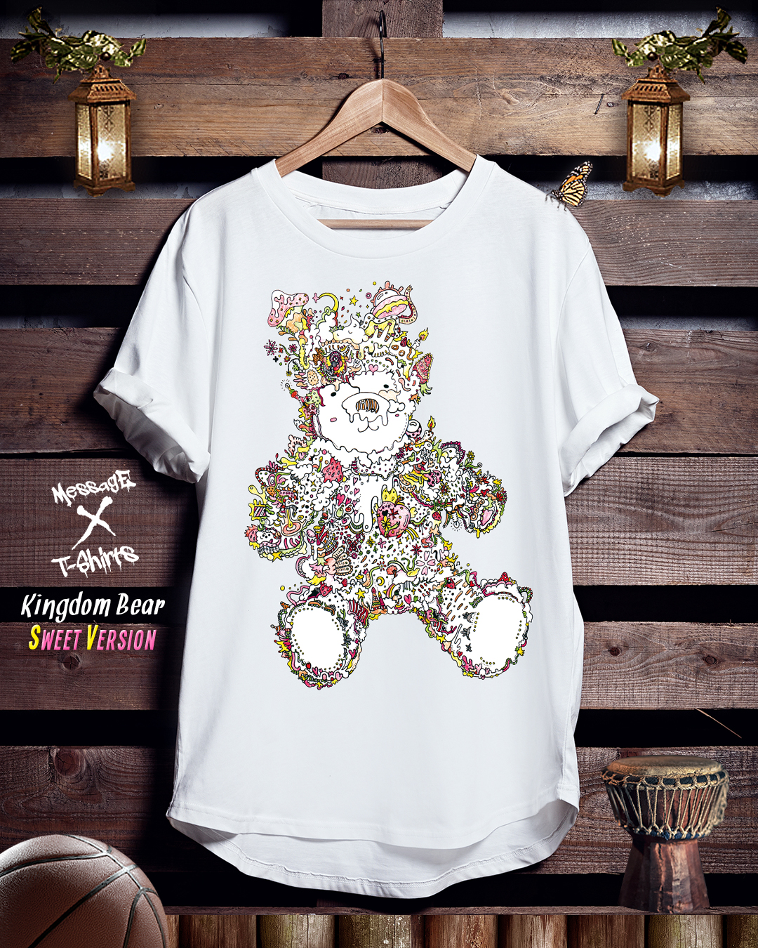 くまイラストTシャツ「Kingdom Bear [SWEETY]」