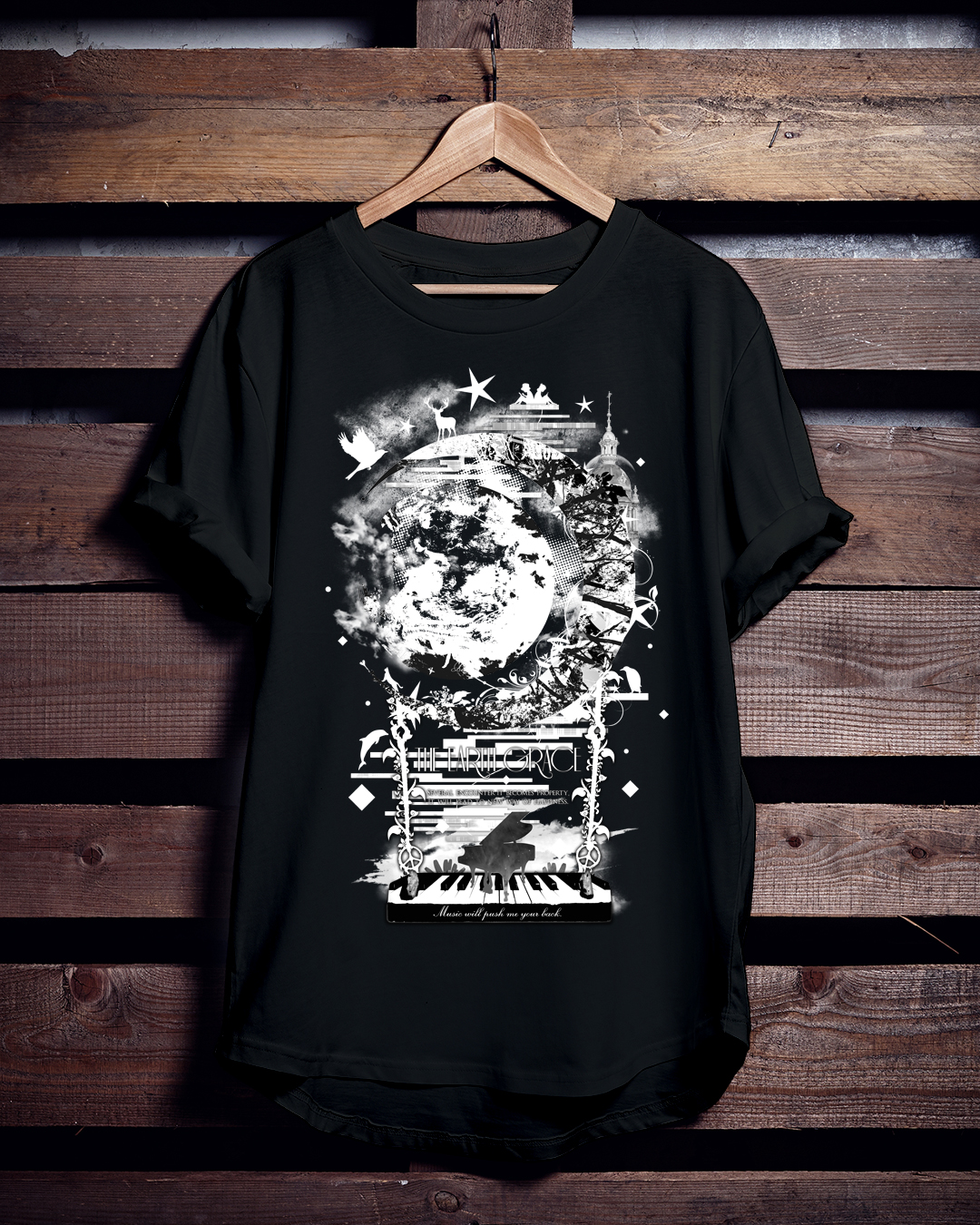 音楽アートTシャツ「THE EARTH GRACE [WHITE]」
