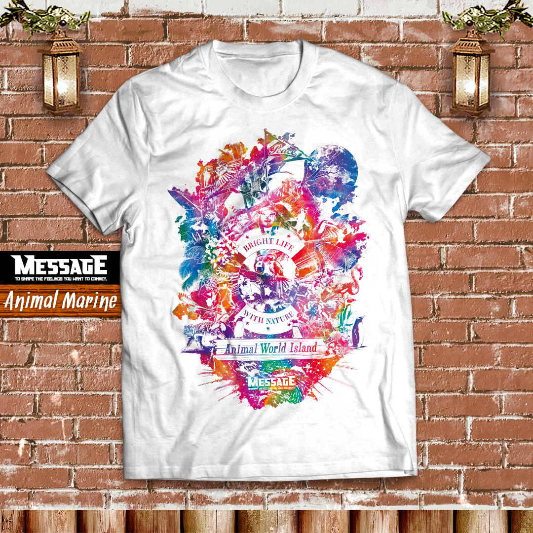 動物アートTシャツ「Animal Marine」
