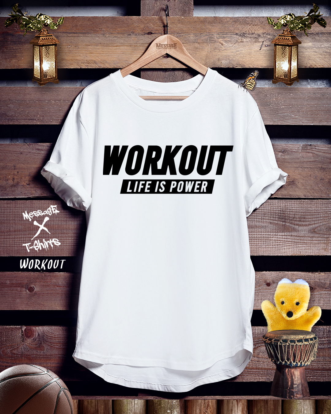 ストリートロゴTシャツ「WORKOUT」