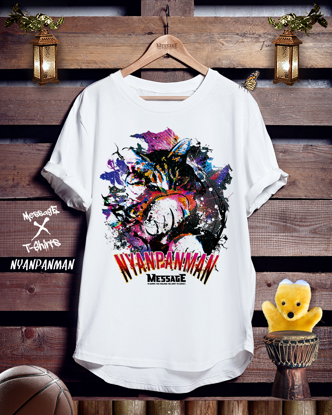 ねこパンチTシャツ「NYANPANMAN」