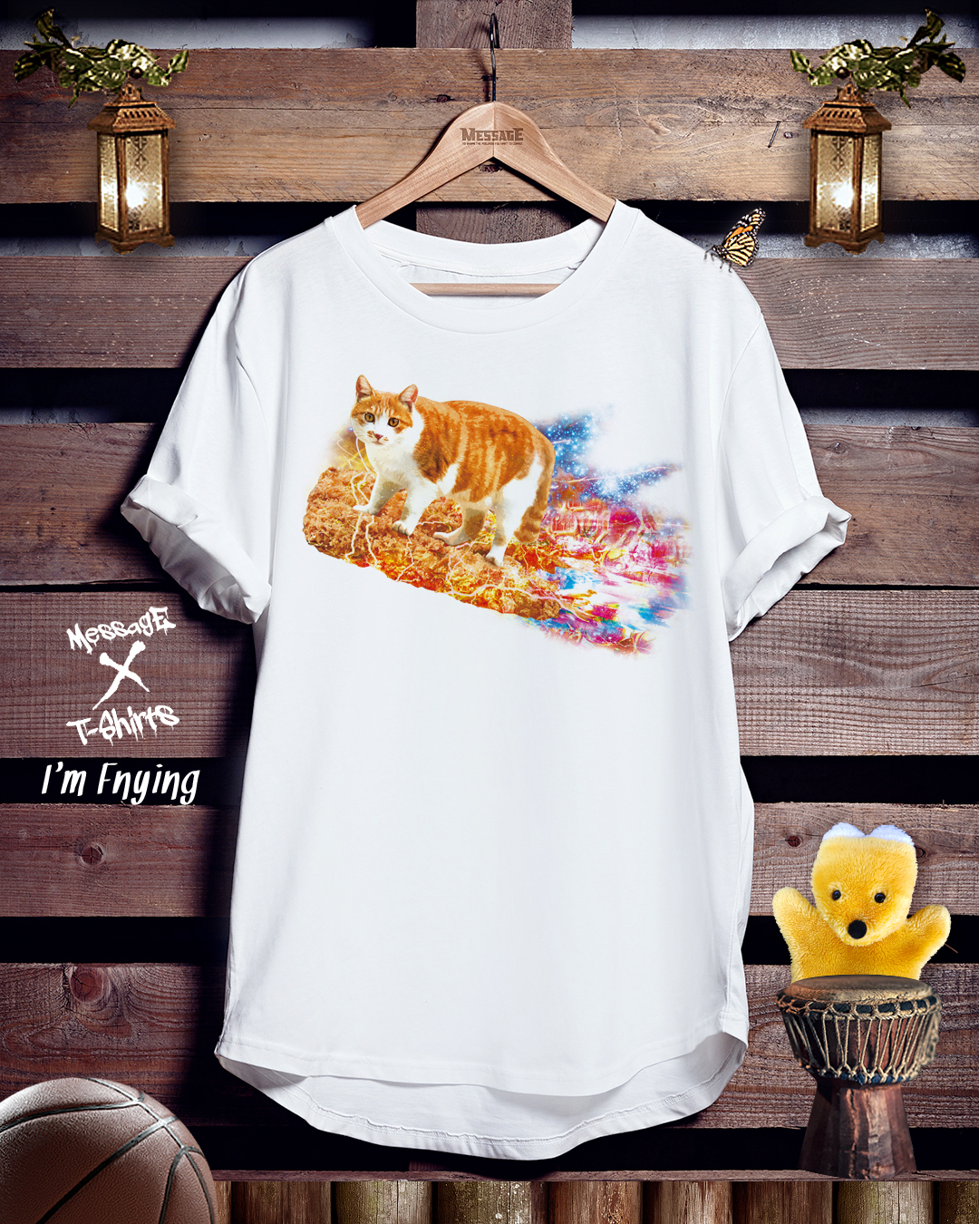 ねこエビフライTシャツ「I'm Fnying」