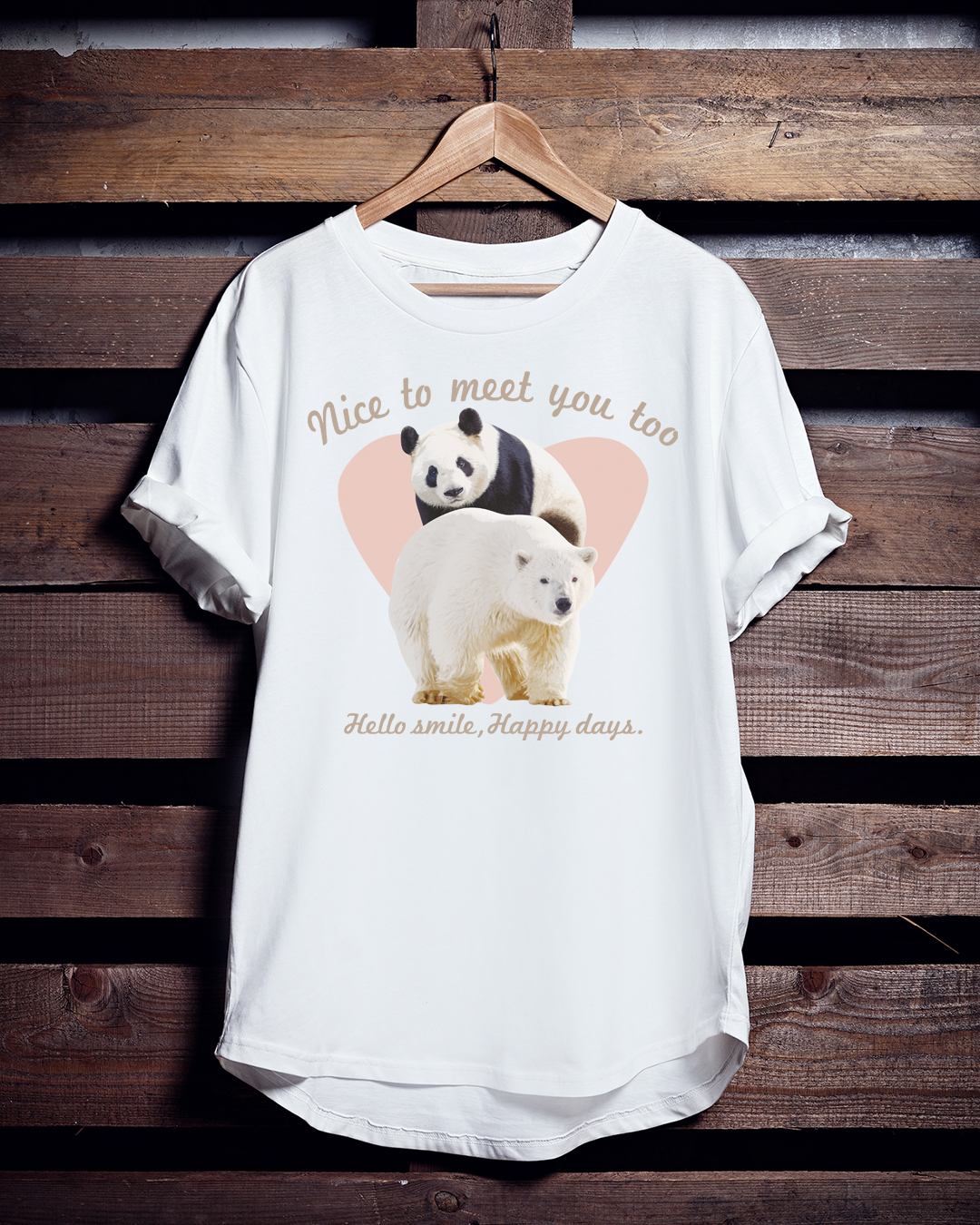 アニマルTシャツ「Nice to meet you too」