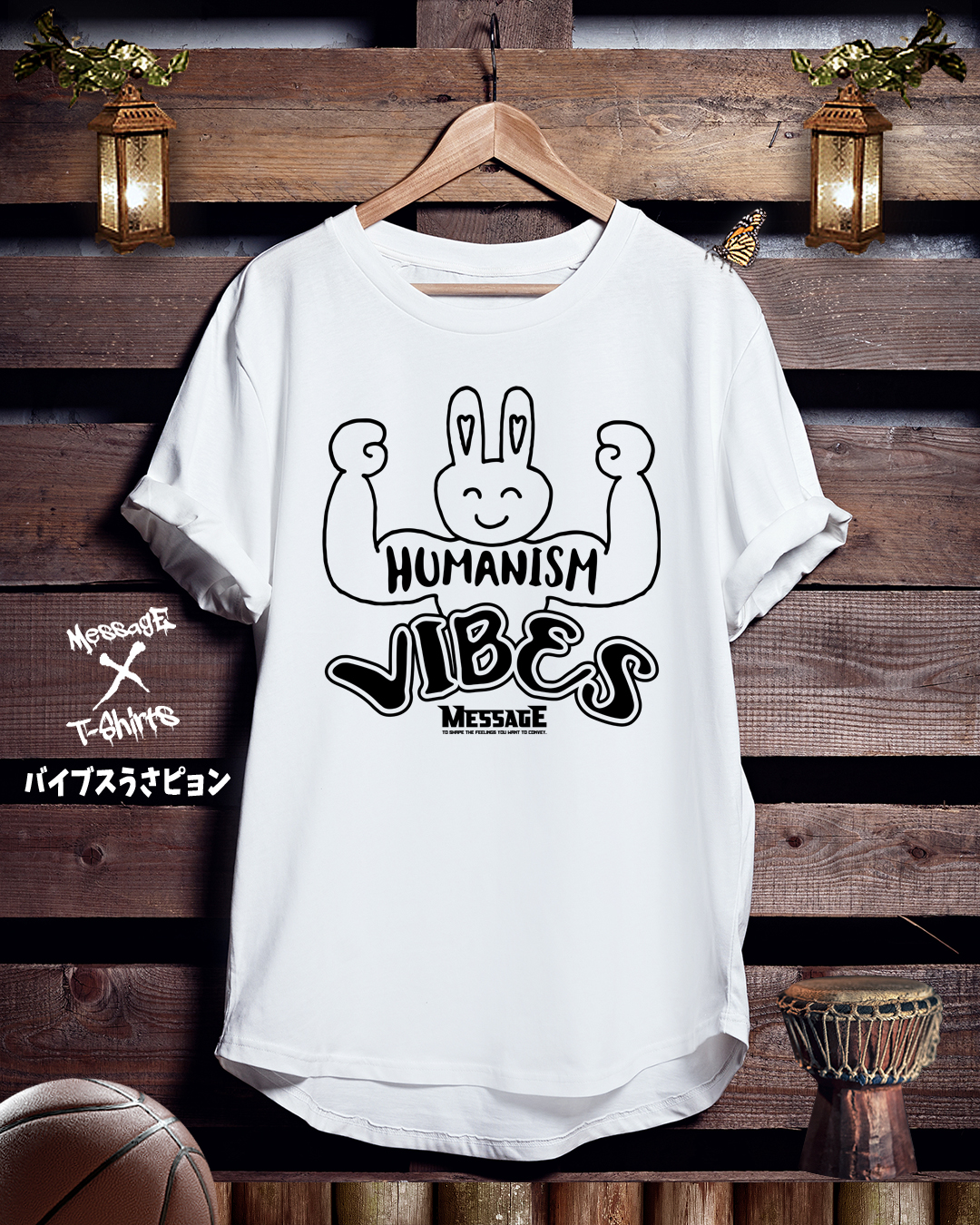 イラストTシャツ「バイブスうさピョン」