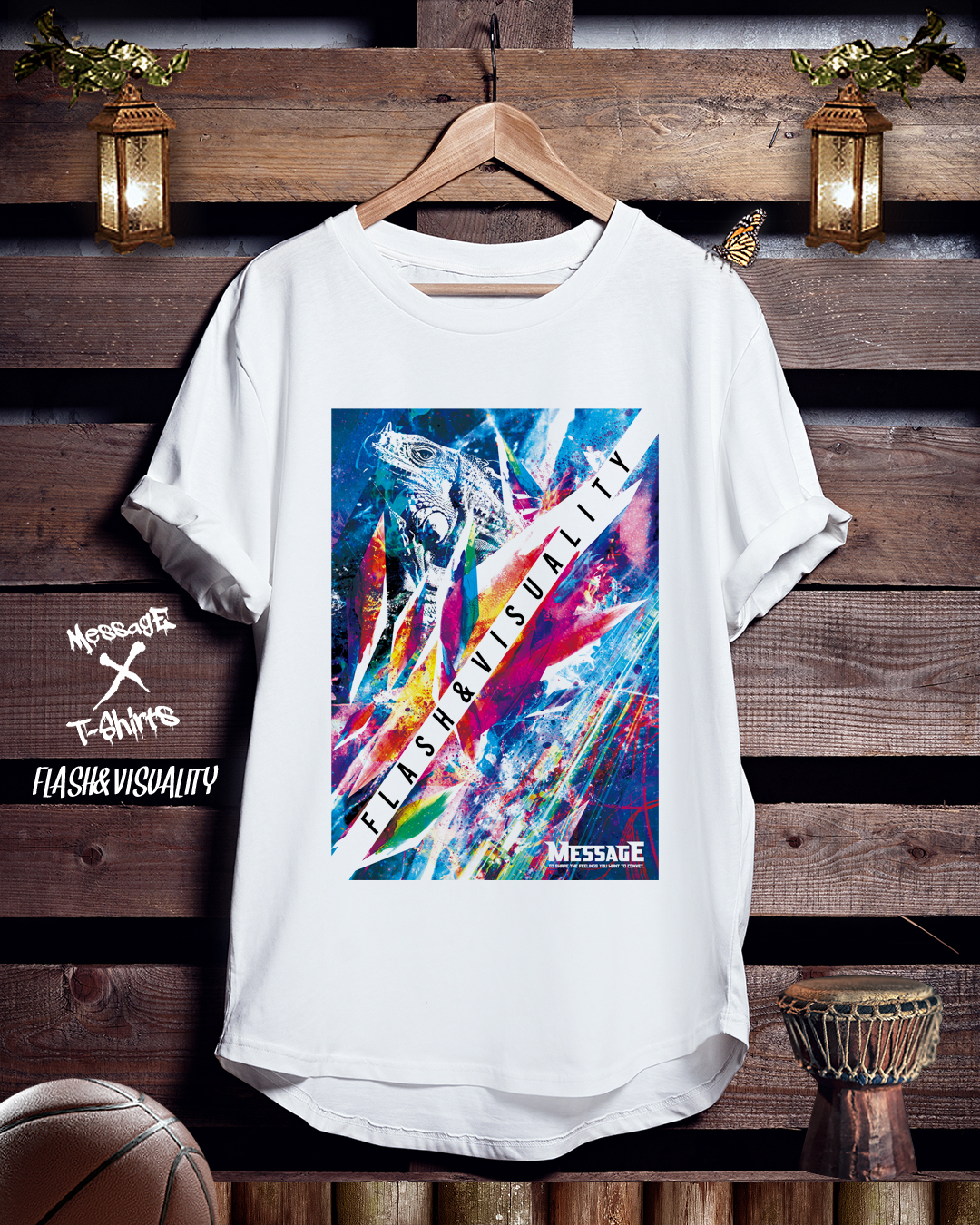 動物アートTシャツ「FLASH&VISUALITY」