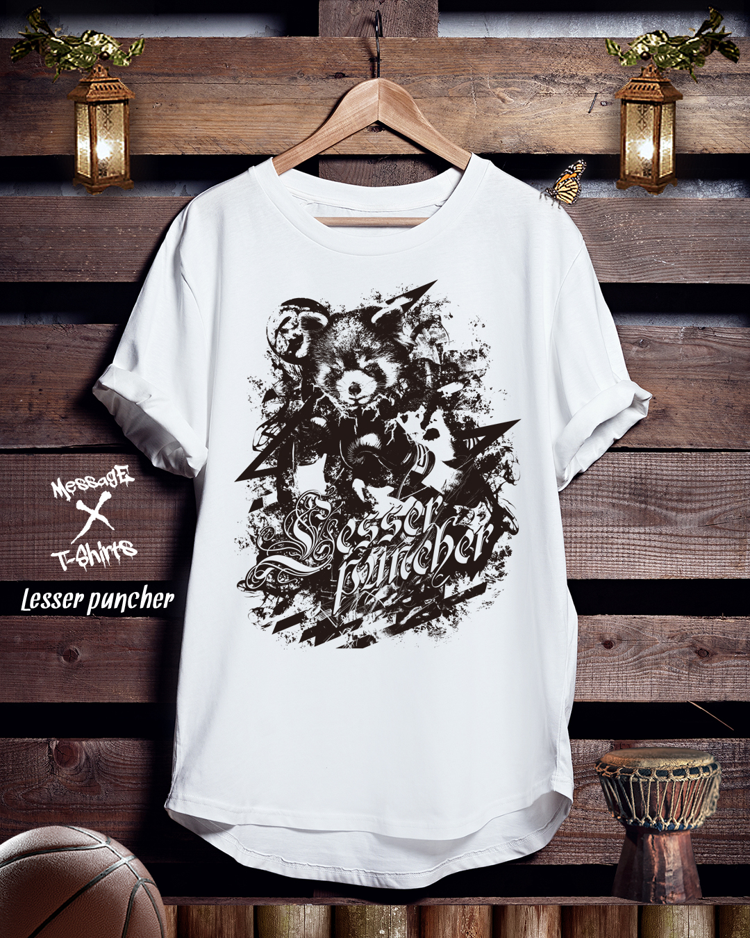 アニマルボクシングTシャツ「Lesser puncher」