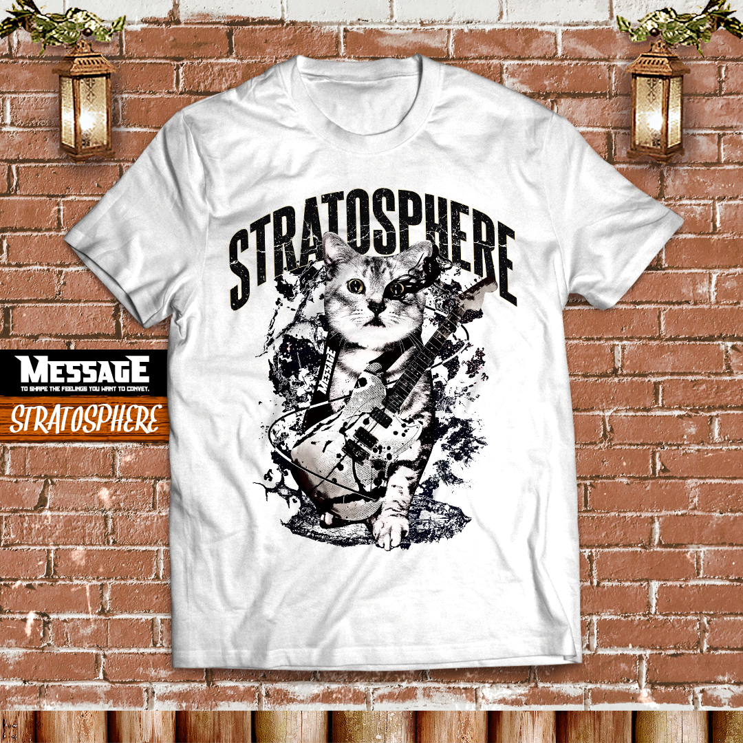 ねこ音楽Tシャツ「STRATOSPHERE」