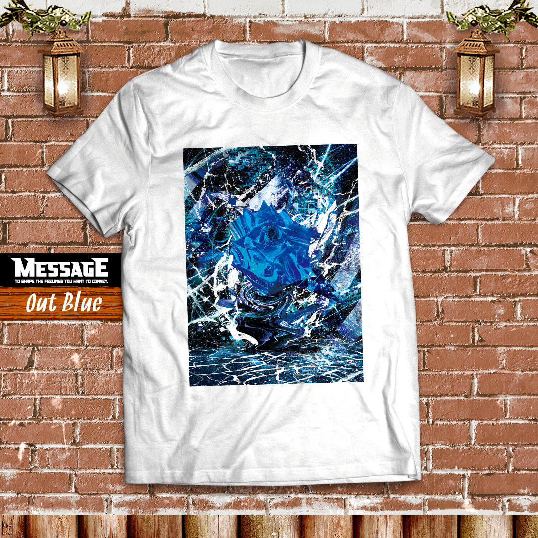 グラフィックアートTシャツ「Out Blue」