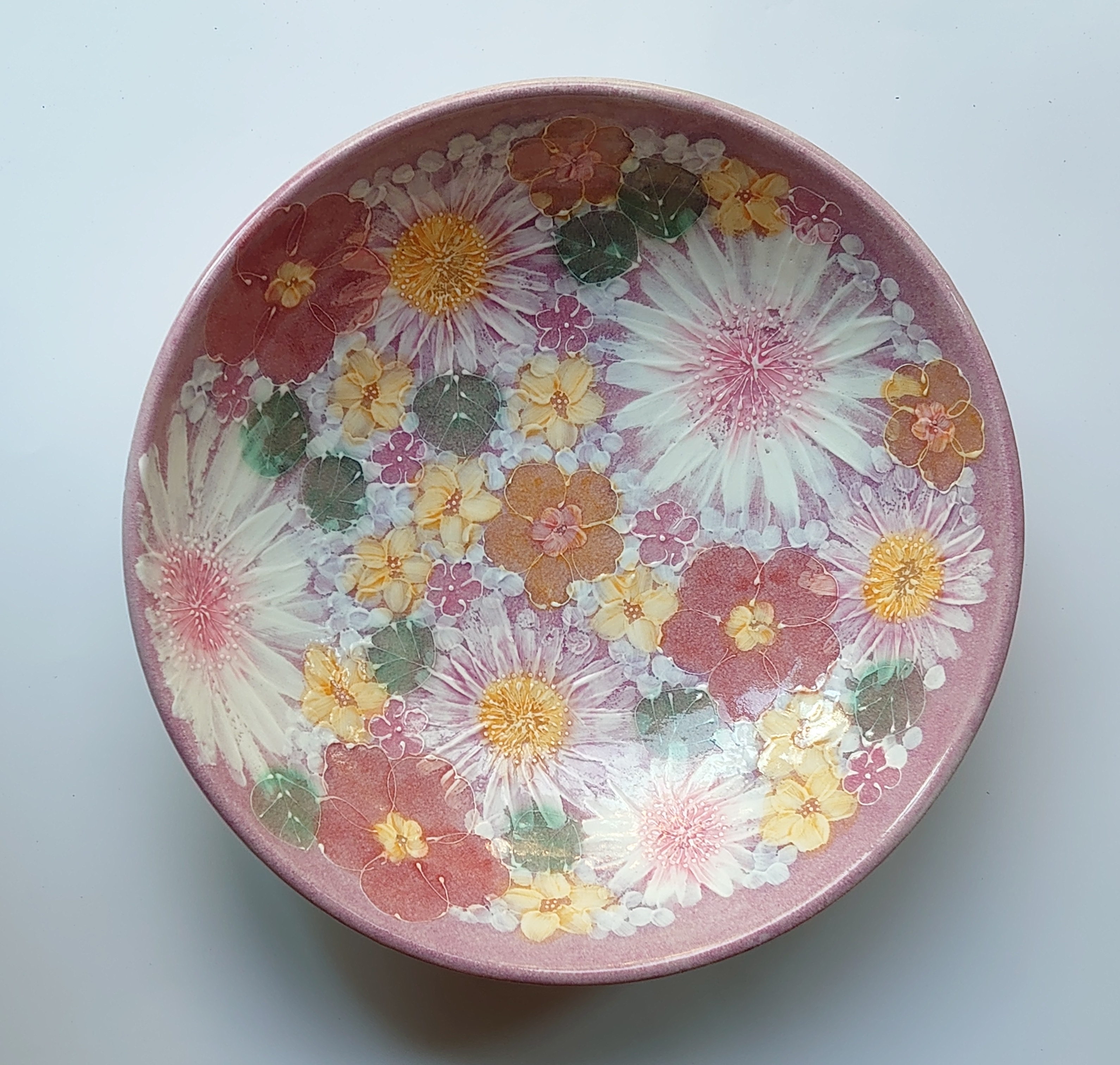 工房ゆずりは綺麗な花柄のマグカップ母の日の贈り物に　綺麗なラッピングメッセージカード無料　在庫あり