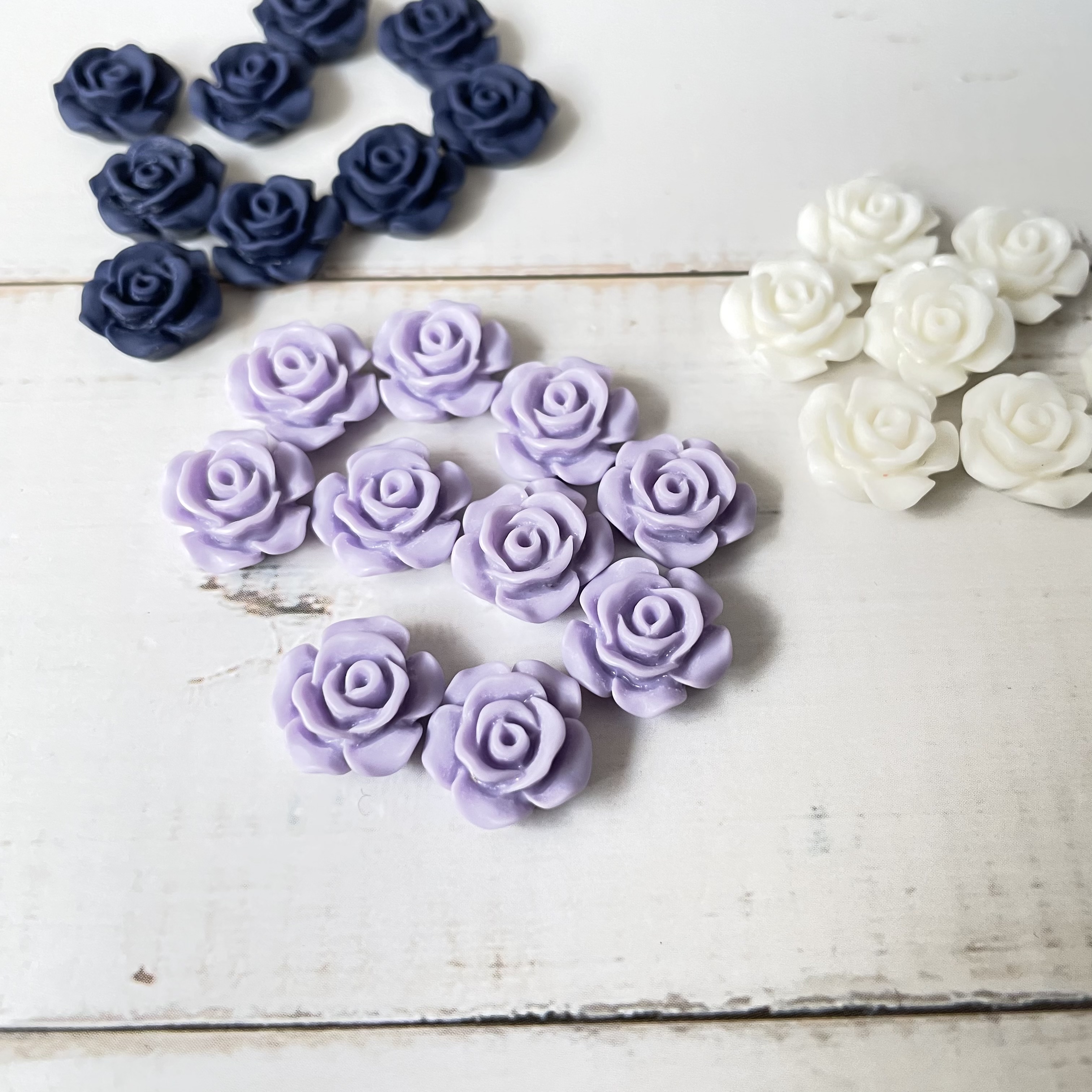 ミニ樹脂薔薇カボション