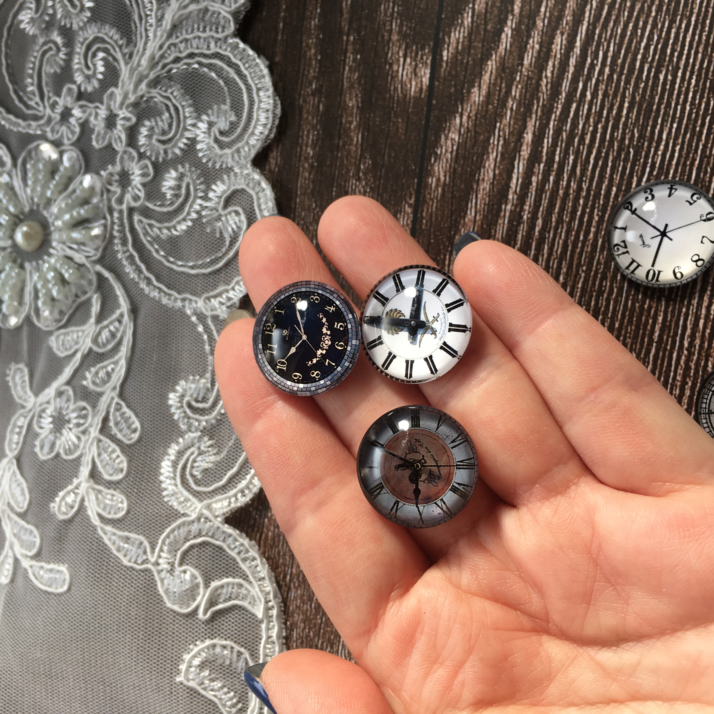 新商品✳︎時計風ガラスカボション7ピースセット