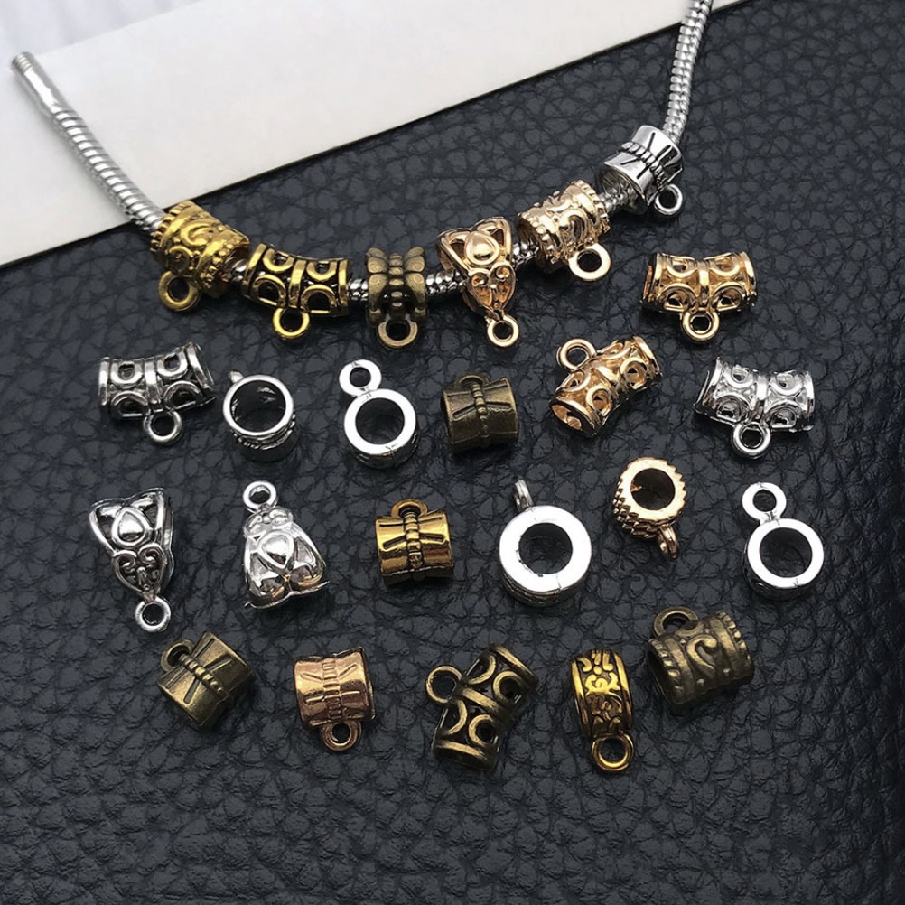 アクセサリー作りがもっと楽しくなる。アンティーク風カン付きロンデル、入荷しました
