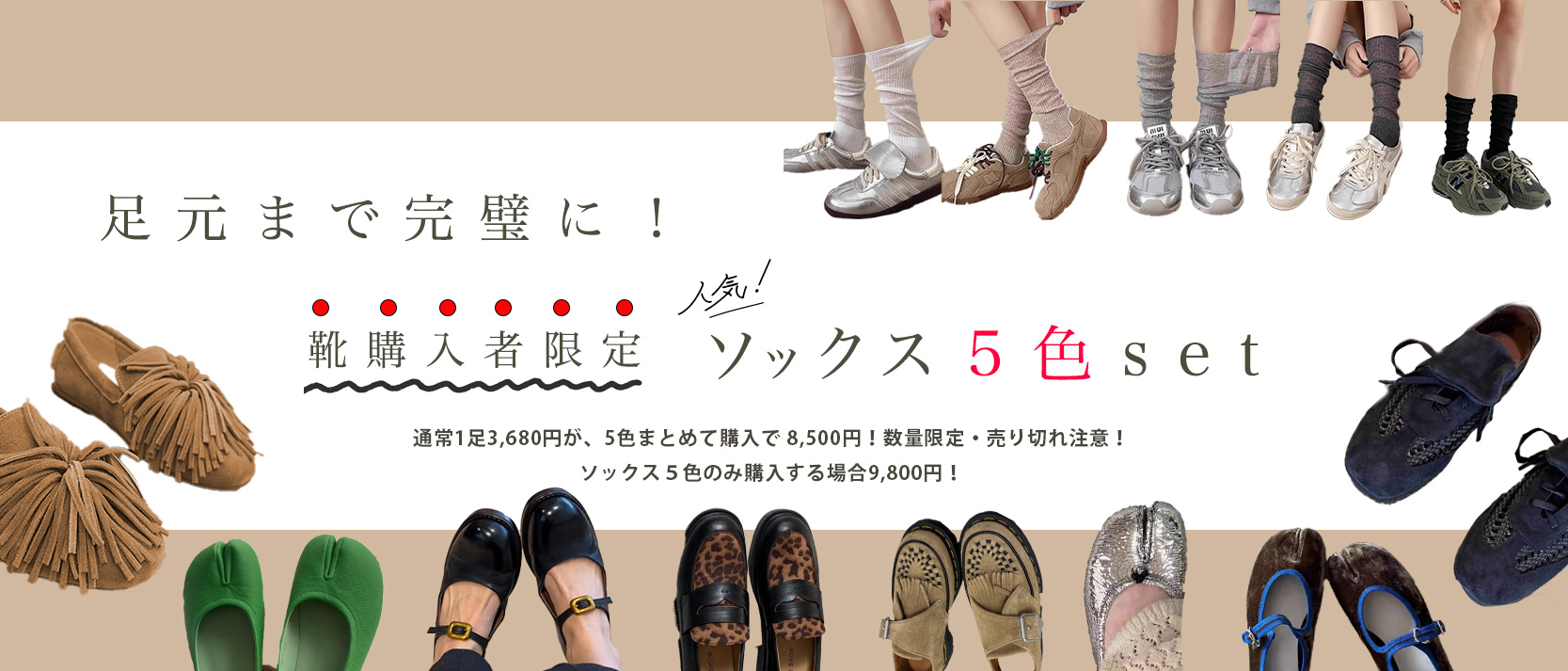 🌟足元コーデはソックスで決まる！人気5色セット🧦💖