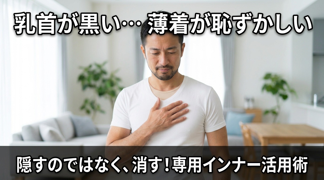 乳首の色が濃くて白シャツから透ける!色と凹凸を同時に隠す最強の解決策