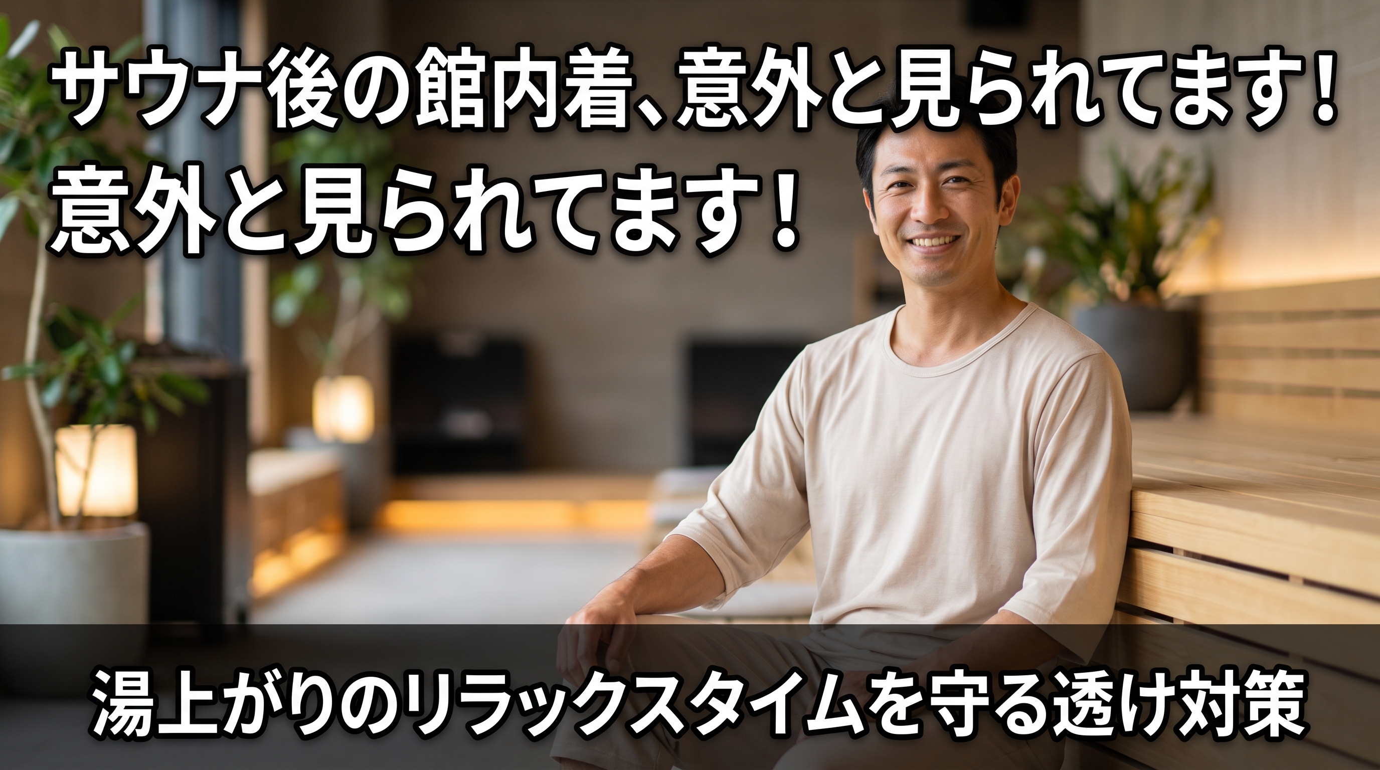 サウナや温泉の後は要注意!館内着の「乳首透け」を防ぐリラックスインナー