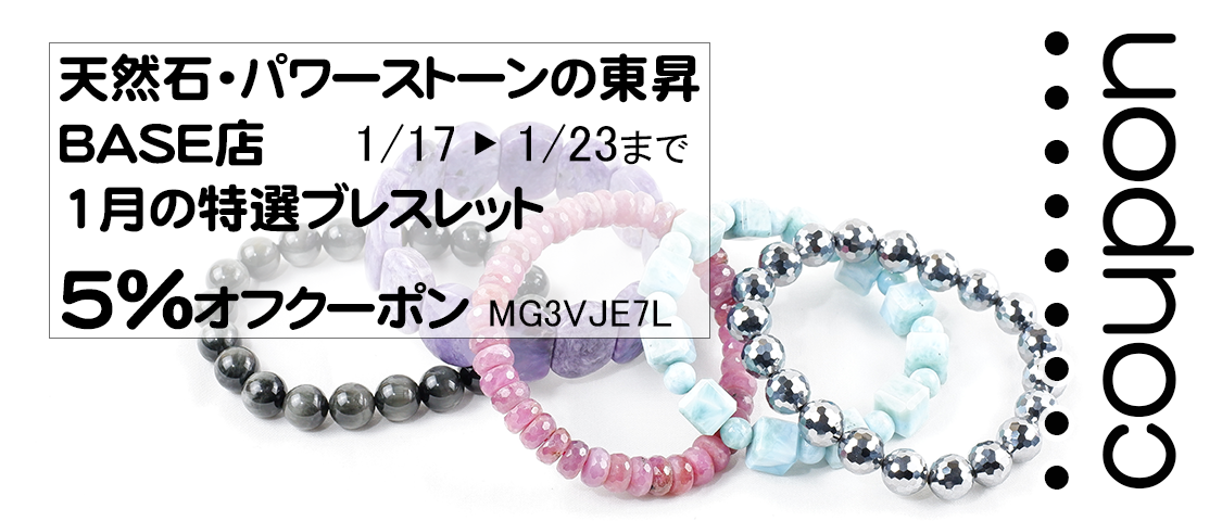 特選ブレスレット5％オフクーポン【MG3VJE7L】1/17~1/23まで