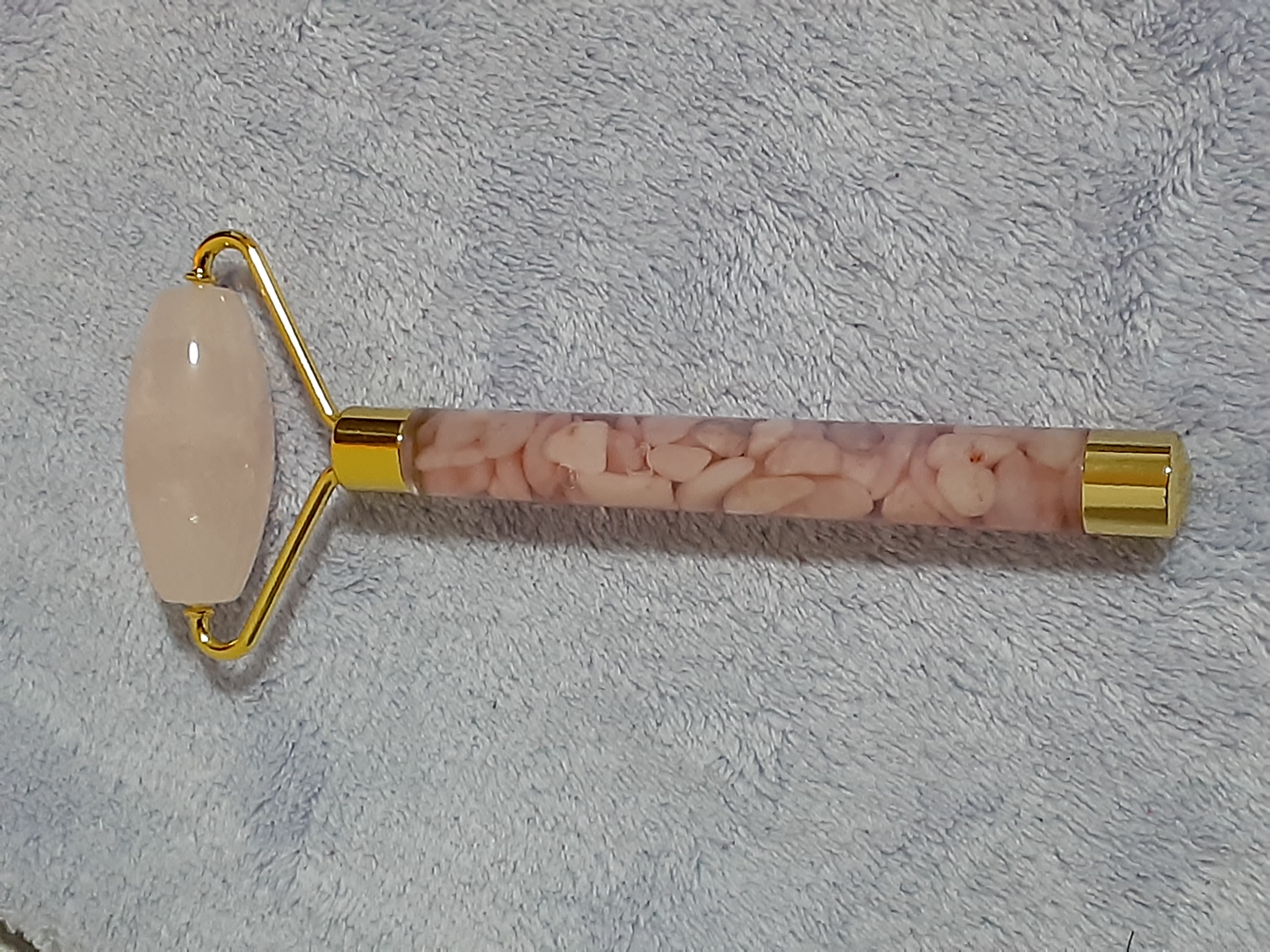 高級フェイスローラー・ローズクォーツ＆ピンクオパール