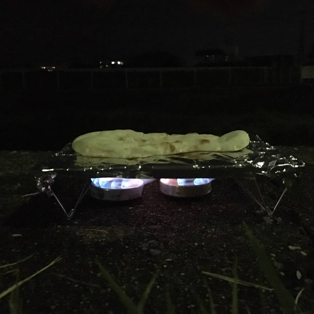 アルコールストーブでナンを焼く！